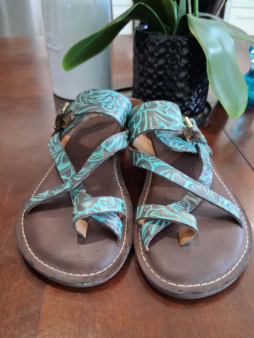 Patricia Nash Tooled Leather Sandals